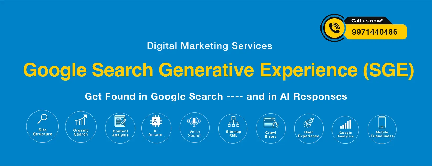Google Search Generative Experience (SGE) Services in Delhi Lucknow India. Mobile/WhatsApp: 9971440486, info@prakashsrivastava.com